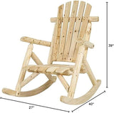 Outdoor Wooden Log Adirondack Rocker, Rocking Chair, Natural Wood - Adirondack Style - Photo 2