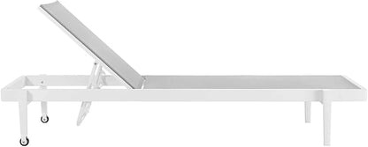 Modway Charleston Outdoor Patio Aluminum Metal Chaise Lounge Chair in White Gray