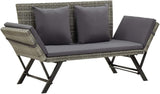 Patio Bench with Cushions, Outdoor Sunbed, Cushion Cover Removable, Garden Bench, Easy to Clean for Patio, Garden, Patio - Photo 1