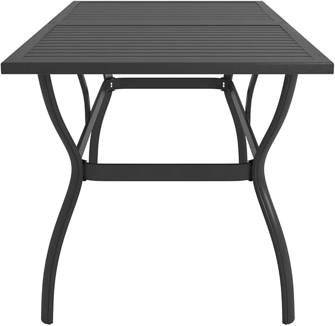 Garden Table Anthracite Powder-Coated Steel Medium Sleek,Durable Anthracite Garden Dining Table for Outdoor Gatherings Patio Tables