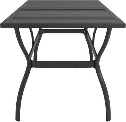 Garden Table Anthracite Powder-Coated Steel Medium Sleek,Durable Anthracite Garden Dining Table for Outdoor Gatherings Patio Tables