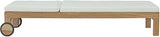 Modway Upland Teak Wood Outdoor Patio Chaise Lounge Chair with Cushions in Natural White - Photo 5