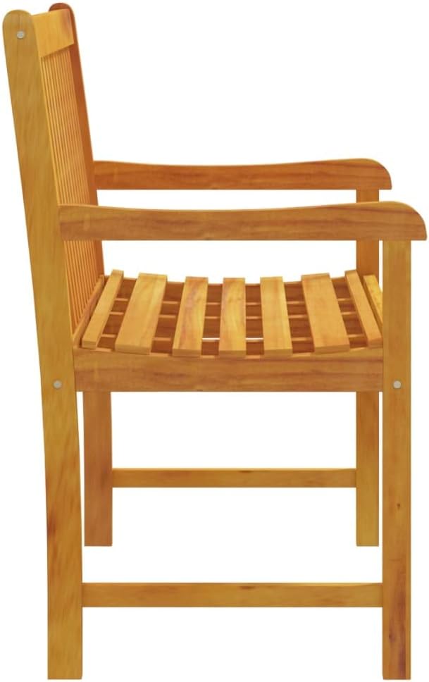 Garden Bench Natural Wood Solid Acacia Wood Patio Bench for Outdoor Hangouts and Garden Seating
