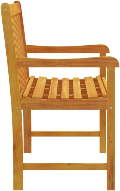 Solid Acacia Wood Garden Bench for Outdoor Seating, Rustic Natural Finish Patio Furniture with Weather-Resistant Oiled Coating, 43.3 Inch Long Durable Bench for Two Adults,