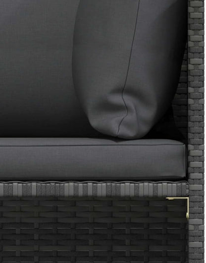 vidaXL - Gray Poly Rattan Sectional Corner Sofa with Cushions | Versatile Outdoor Garden Furniture | Highly Durable & Weather-Resistant | Comfortable Seating