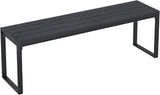 VICLLAX 3-Person Outdoor Bench 53" Long Garden Bench Metal Frame Backless Porch Patio Bench, Black - Photo 7