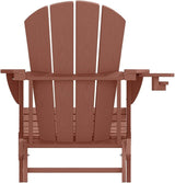 Folding Adirondack Chair with Cup Holders Set of 2, HDPE Plastic Outdoor Chairs, Weather Resistant - Photo 9