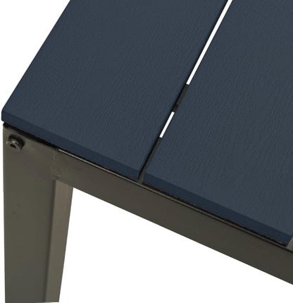 43.3 in Black Steel Vintage Garden Bench Rectangular Outdoor Seating for 3, Matte Metal Frame & WPC Seat, Low-Maintenance Patio Furniture for Garden, Terrace and Balcony