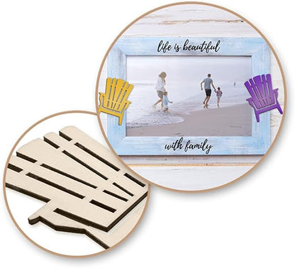 Wood Adirondack Beach Chairs - Unfinished Laser Cut Wooden Shapes- Natural Wood - 4 Pieces