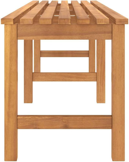 Teak Garden Bench 70.9" Brown Solid Wood Patio Seating for 3 Adults, Stained Outdoor Furniture for Backyard Porch Balcony