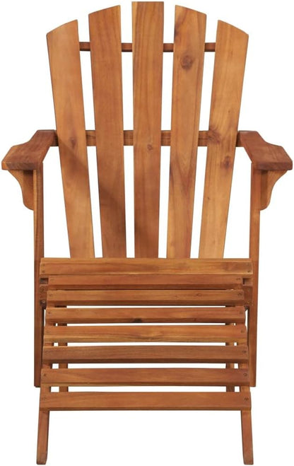 Patio Adirondack Chair with Footrest Solid Acacia Wood,Premium Acacia Wood Adirondack Chair: Relaxing Comfort for Outdoor Living