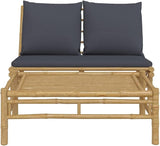 Modern Outdoor Lounge Set with Bamboo Fiber Frame and Zippered Cushions for Patio, Balcony, and Garden Comfort - Photo 3
