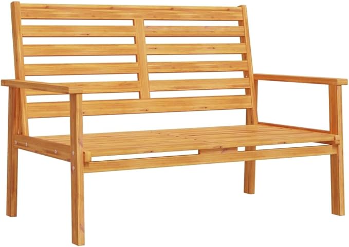 Acacia Wood Garden Sofa Bench for Outdoor Lounging, Breathable Design with Spacious Seating for Two, Durable Patio Furniture for Balcony or Garden, Natural Wood Finish