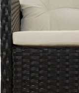 vidaXL Poly Rattan Patio Lounge Set - Five-Piece Garden Furniture Set with Soft Cushions and Sturdy Tabletop - Black - Photo 3