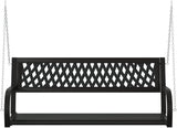 Black Steel and Plastic Garden Swing Bench for Outdoor Patio - Photo 2