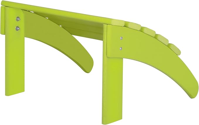 WO Home Furniture Adirondack Ottoman Outdoor Patio Footrest 13.5" Inch Folding Footstool for Outdoor Adirondack Chair (Bright Lime Green)