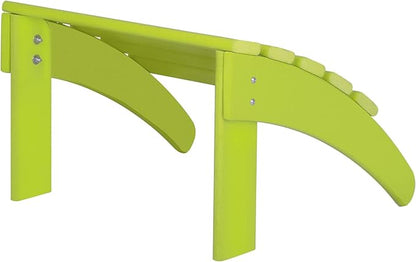 WO Home Furniture Adirondack Ottoman Outdoor Patio Footrest 13.5" Inch Folding Footstool for Outdoor Adirondack Chair (Bright Lime Green)