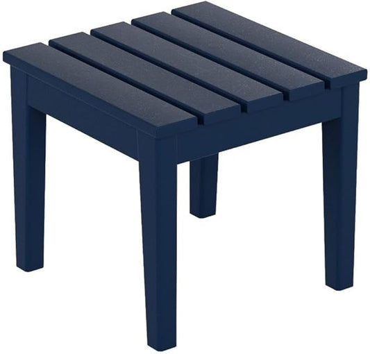 Costaelm Small Outdoor Side Table, Patio End Table Weather Resistant Outdoor Coffee Table, Square Conversation Table for Indoor, Porch, Balcony, Garden, Poolside, Deck, Navy Blue