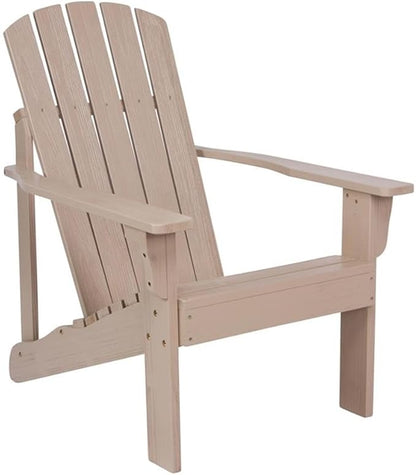 Pemberly Row Traditional Cedar Wood Adirondack Chair, Gray Finish, 36.25" H x 34.25" W x 26.75" D, Ergonomic Design, Weather-Resistant Patio Seating for Outdoor Relaxation