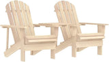 Solid Fir Wood Adirondack Chair Set with Table for Two, Ergonomic Outdoor Seating, Weather-Resistant Garden Furniture - Photo 1