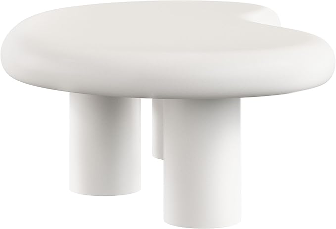 Modway Elowen Coffee Table in White - Concrete Sculptural Center Table for Indoor and Outdoor Spaces - Photo 8