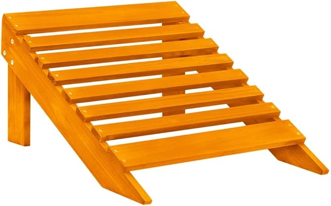Orange Solid Fir Wood Large Detachable 2-Seater Garden Adirondack Chair with Ottoman for Patio - Photo 8