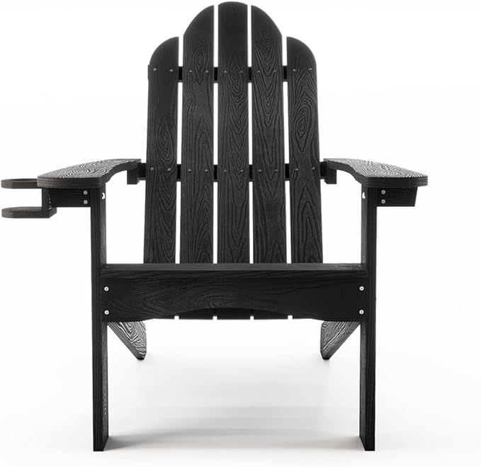 LUE BONA HDPS Adirondack Chairs Set of 8, Long-Lasting All-Season Outdoor Patio Chairs, Hidden Cup Holder, 350 LBS - Photo 7