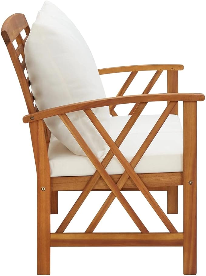 Patio Bench with Cushions, Park Bench, Farmhouse Bench, Porch Chair, Vintage Style, Pool Lounge Chair - Photo 4