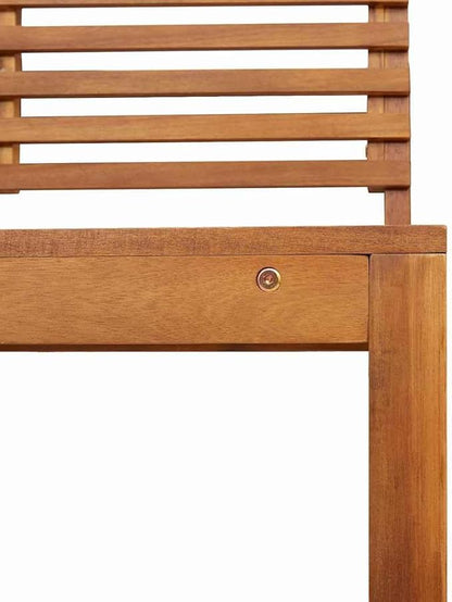 Garden Bench Brown 100 x 50 x 91cm Solid Acacia Wood,Sturdy Patio Bench with Modern Design for Outdoor Use