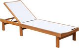 Tangkula Outdoor Wood Chaise Lounge Chair, Patio Chaise Lounger with 5 Position Adjustable Back - Photo 1