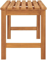 Solid Teak Wood Garden Bench 45 Inch Outdoor Indoor Rectangular Bench with Varnished Finish Weather Resistant Durable - Photo 6