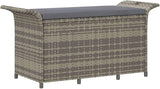 Patio Bench with Cushion Gray 45.7"x18.1"x22.4" Poly Rattan Deck Bench Outdoor Bench Garden Bench Porch Bench for patios - Photo 1