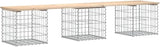 vidaXL Patio Bench in Gabion Design - Outdoor Seating Space with Solid Pinewood and Galvanized Steel, Ideal for Gardens - Photo 1