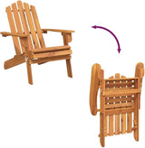 Solid Acacia Wood Foldable Adirondack Chair with Oiled Finish for Outdoor Patio Garden Comfortable Seating and Easy - Photo 7