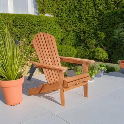 FDW Folding Adirondack Chair, All Weather Patio Chair Outdoor Fire Pit Chair for Patio Lawn Garden Backyard Deck Pool Beach