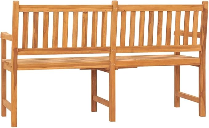 Premium Teak Wood Garden Bench with Convertible Table - 3-Seater Outdoor Patio Furniture for Comfortable Rustic Seating