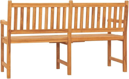 Solid Teak Wood 3-Seater Garden Bench with Convertible Table, Rustic Outdoor Patio Furniture for Backyard and Terrace, Durable Teak Bench with Comfortable Seating and Easy
