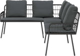 Outdoor L-Shaped Sectional Sofa with Cushions, PE Rattan Metal Frame Patio Garden Furniture - Photo 2