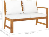 Patio Bench, Outdoor Furniture, Garden Bench, Weather Resistant, with Cream Cushion, Perfect for The Front Porch - Photo 6
