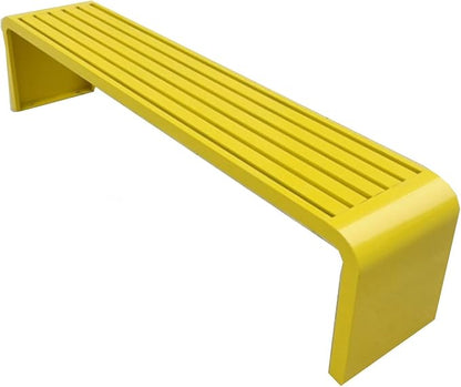 Metal Outdoor Garden Bench, Backless Bench for Park, Backless Couch, Furniture Seating, Patio Bench Chair, 2-3 People, Ideal for Lawn and Indoors(Yellow,120cm/27.3in)