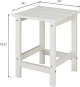 Beach Outdoor Side Table with 2 Layer Storage, Plastic Waterproof and UV Resistant HDPE Adirondack Coffee End Tables - Photo 3