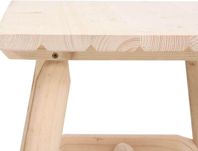 Solid Wood Square Side Table for Outdoor Use, Natural Untreated Spruce Wood, Durable and Weather-Resistant - Photo 6