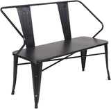 45” Outdoor Metal Bench, Industrial Dining Bench with Removable Backrest - Photo 1