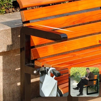 Sturdy Outdoor Bench for 2, Metal Garden Bench with Armrests, Supports 600lbs, Perfect for Patio, Porch, and Garden Use, Durable Seating Solution