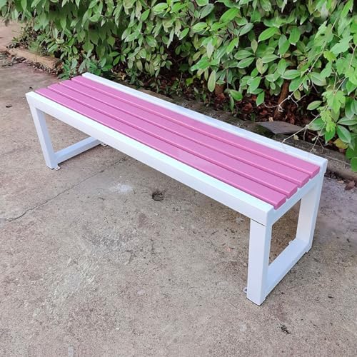 Weatherproof Metal Outdoor Bench, 500kg Capacity, Stylish Patio & Lawn Seating, Durable Wood-Plastic Design for Park, Yard, Porch, School - 59in Long