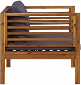 Dark Grey Patio Chair with Solid Acacia Wood Frame - Photo 4