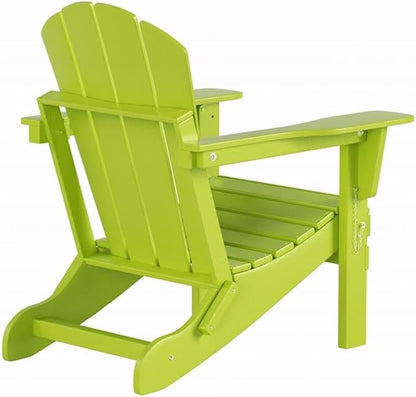 Costaelm Outdoor Folding Chair, Outdoor Seating Folding Firepit Chairs, All Weather Poly Adirondack Chair for Deck Backyard Garden Lawn Pool Patio, Lime