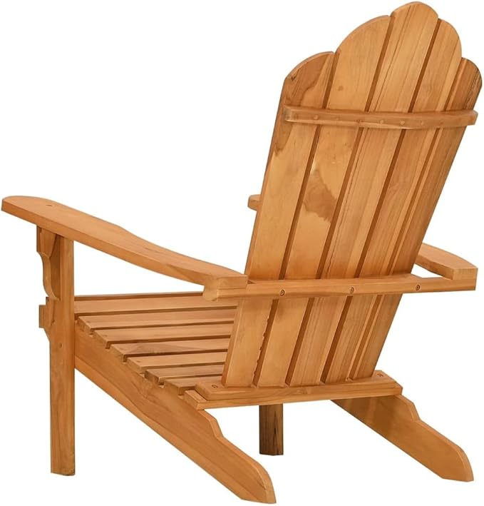 Garden Adirondack Chair in Solid Teak Wood Medium Durable Outdoor Furniture with Smooth Finish for Patio Balcony - Photo 7