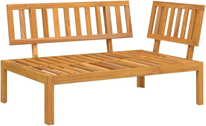 vidaXL Patio Pallet Corner Sofa Bench - Outdoor Garden Furniture - Solid Wood Acacia 52.4"x36.2"x27.2" - Brown