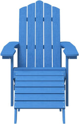 Adirondack Chairs 2 Pcs with Detachable Footstools Aqua Blue HDPE Outdoor Patio Furniture Set for Garden Deck Lounge - Photo 5